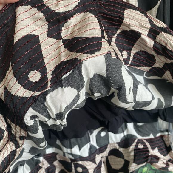 nwt FARM RIO for ANTHROPOLOGIE sz XL Geo Toucan Dress black Off white - Picture 9 of 16